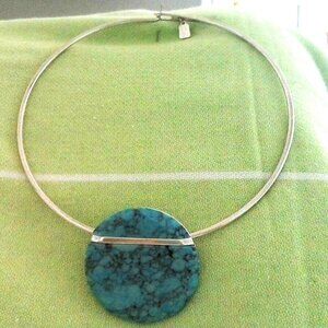 RLM Soho Turquoise Pendant Wire Collar Necklace